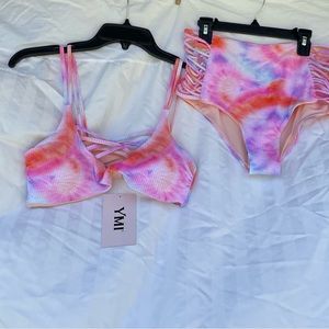 👙YMI 2pc SWIM SUIT-Large NWT Tie-Dye